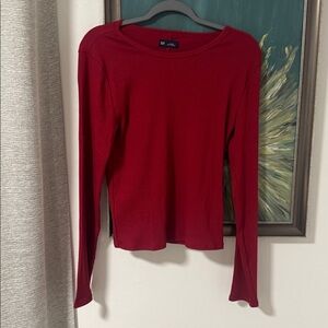 GAP Women's Rich Red Long Sleeve Tee
